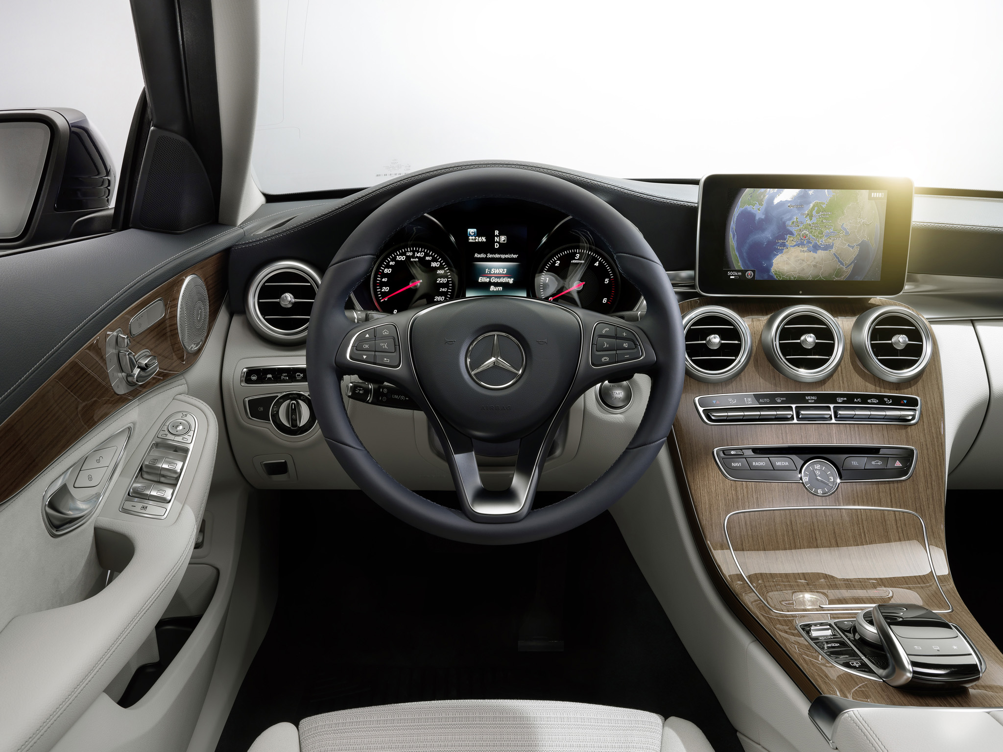 2014, Mercedes, Benz, C300, Bluetec, Hybrid, Exclusive line,  w205 , Luxury, Interior Wallpaper