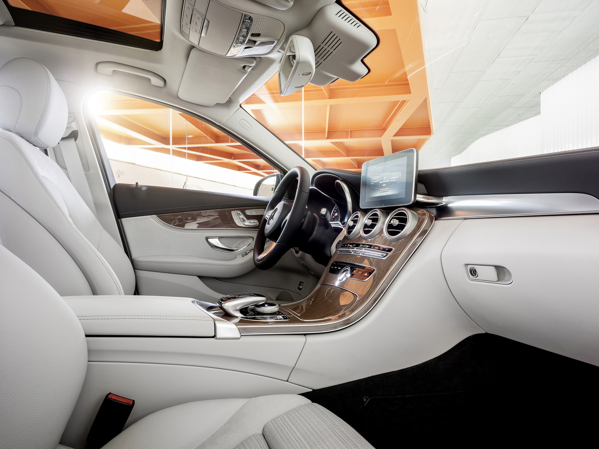 2014, Mercedes, Benz, C300, Bluetec, Hybrid, Exclusive line,  w205 , Luxury, Interior Wallpaper