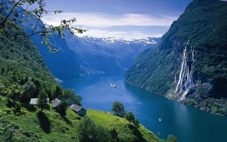 nature, Earth, Norway, Waterfalls, Fjords HD Wallpaper Desktop Background