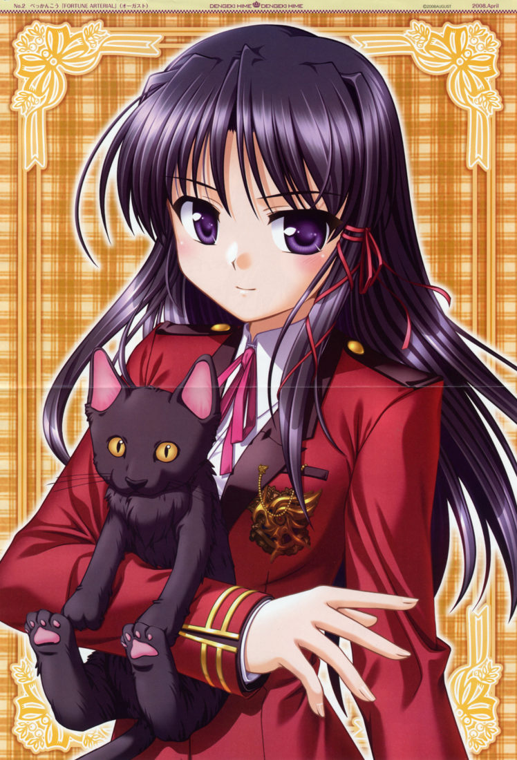 cats, Fortune, Arterial , Akai, Yakusoku, Anime, Girls, Kuze, Kiriha HD Wallpaper Desktop Background