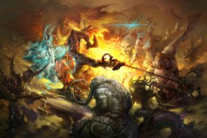 dragons, Monsters, Fire, Tigers, Fantasy, Art, Dota, Warriors, Action, Swords, Bow,  weapon , Warcraft, Iii