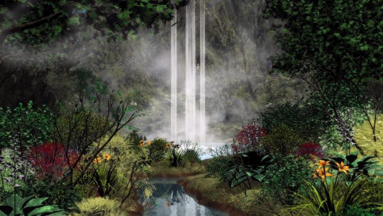 landscapes, Forests, Waterfalls HD Wallpaper Desktop Background