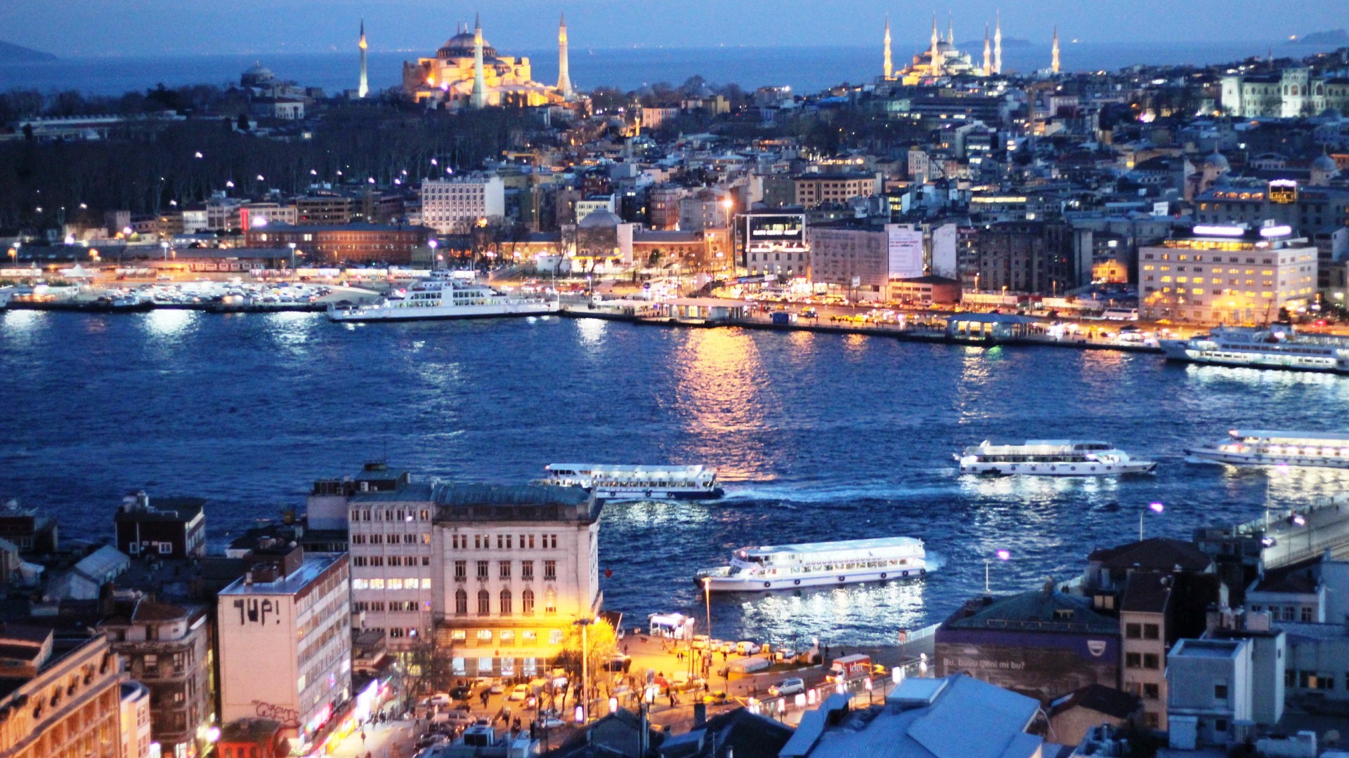 cityscapes, Night, Lights, Turkey, Istanbul, Citylights, Cities Wallpaper