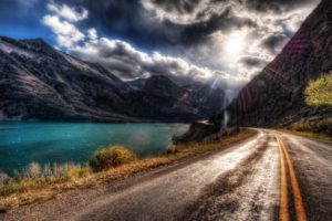 water, Blue, Mountains, Landscapes, Roads, Hdr, Photography