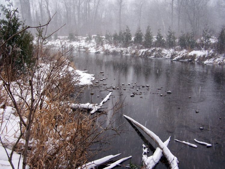 nature, Winter, Rivers HD Wallpaper Desktop Background