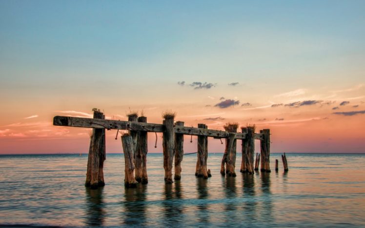 sunset, Piers, Canada, Sea, Ontario HD Wallpaper Desktop Background