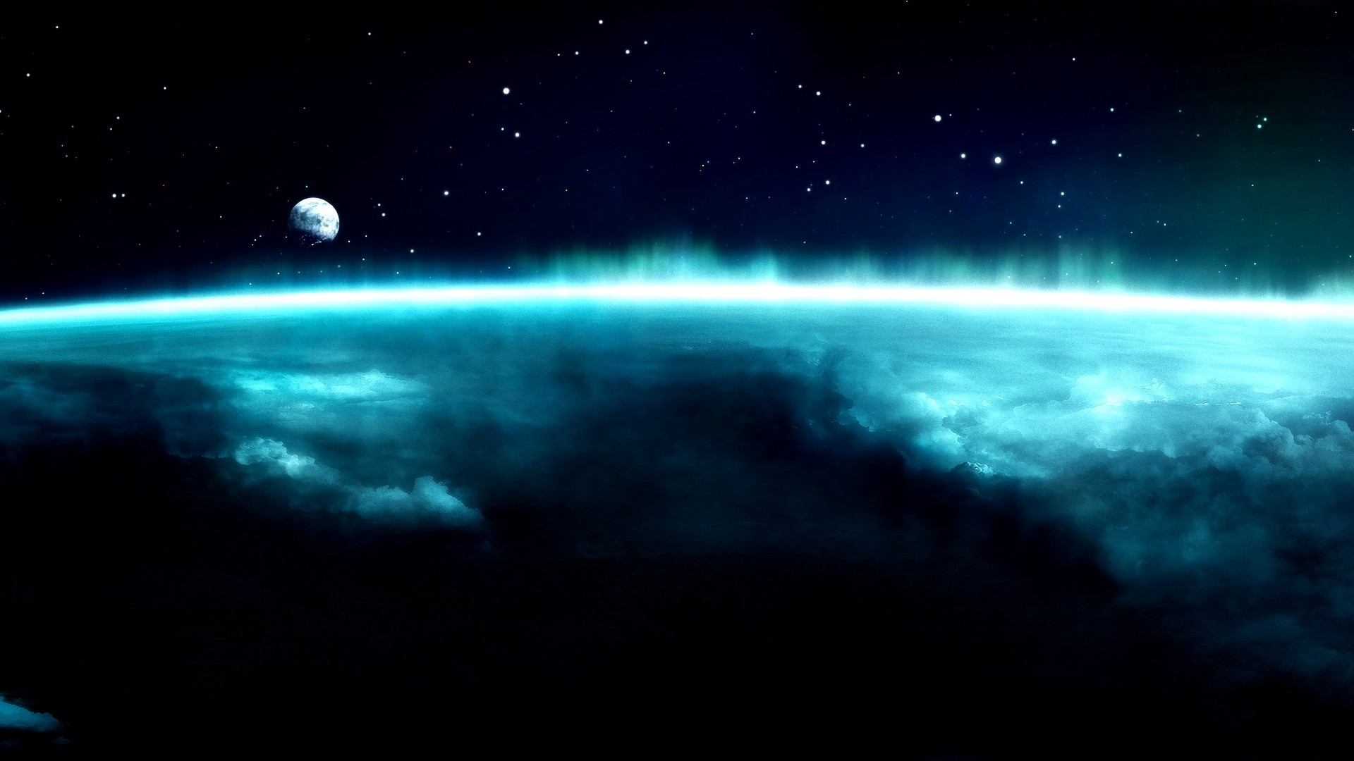 clouds, Outer, Space, Planets Wallpaper