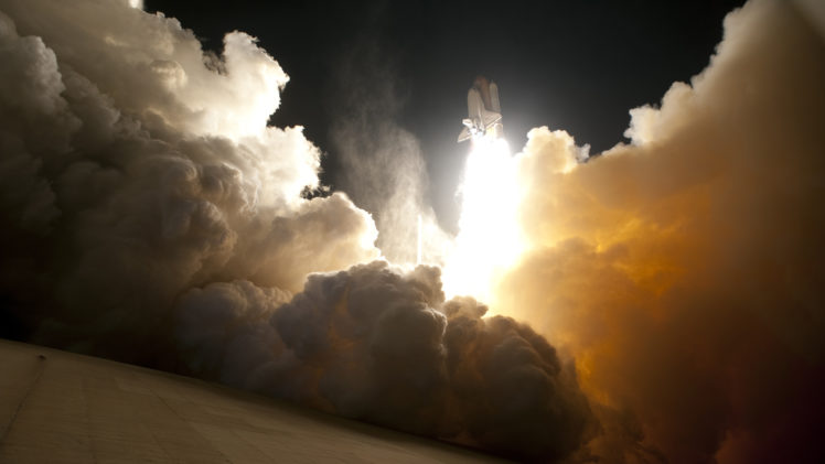 clouds, Night, Space, Shuttle, Nasa, Launch HD Wallpaper Desktop Background