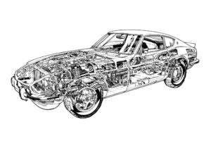 1969aei74, Datsun, 240z,  hs30 , Classic, Interior, Engine