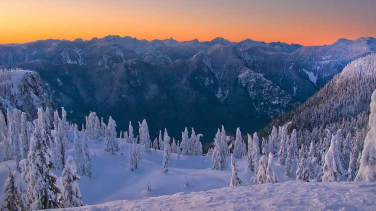 mountains, Landscapes, Nature, Winter, Snow, Horizon, Trees, Peaks, Snow, Landscapes HD Wallpaper Desktop Background