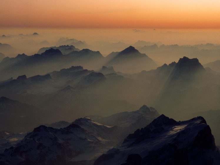 mountains, Landscapes, Nature, Austria, Fog, Mist, Peaks, Alps HD Wallpaper Desktop Background