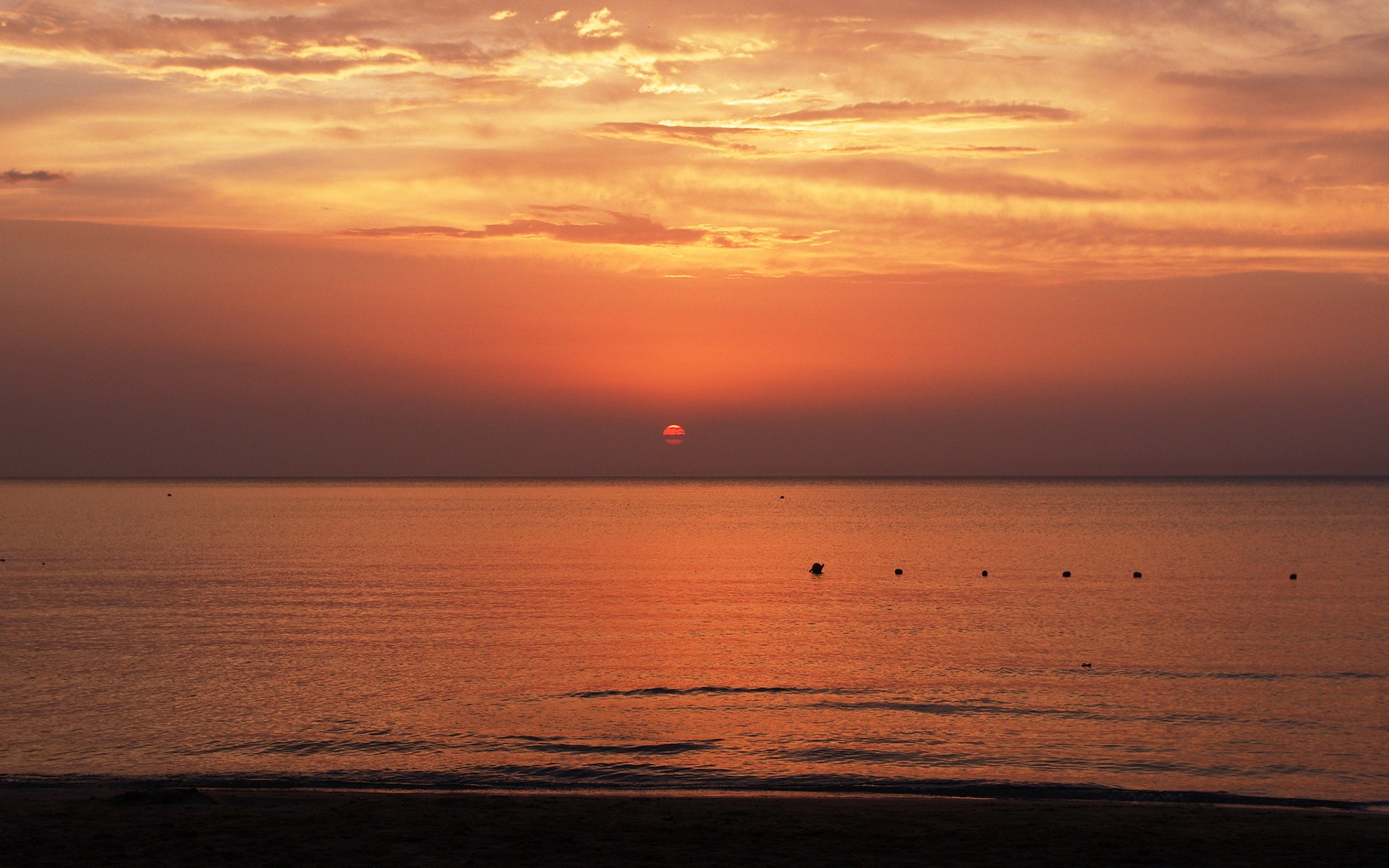 sunset, Dawn, Sea, Beaches Wallpaper