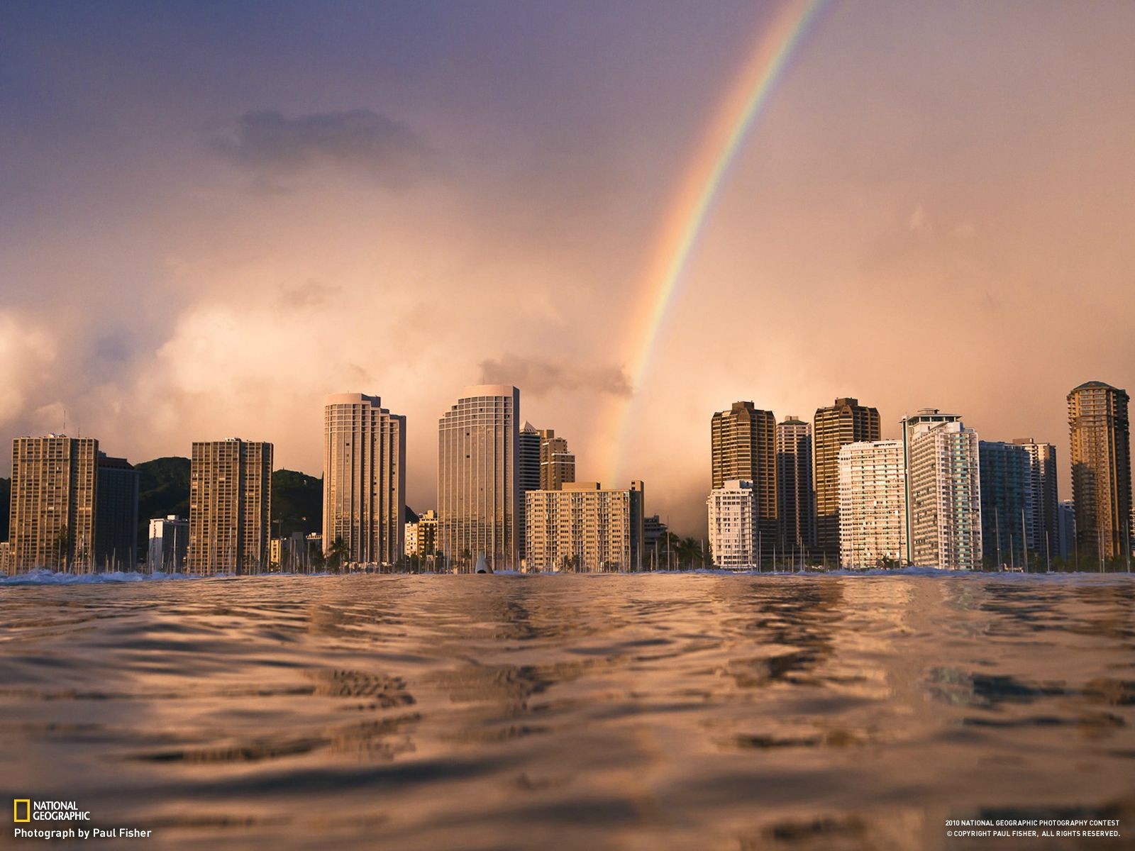 cityscapes, Architecture, Hawaii, Urban, Buildings, Rainbows, Skyscrapers, Modern Wallpaper
