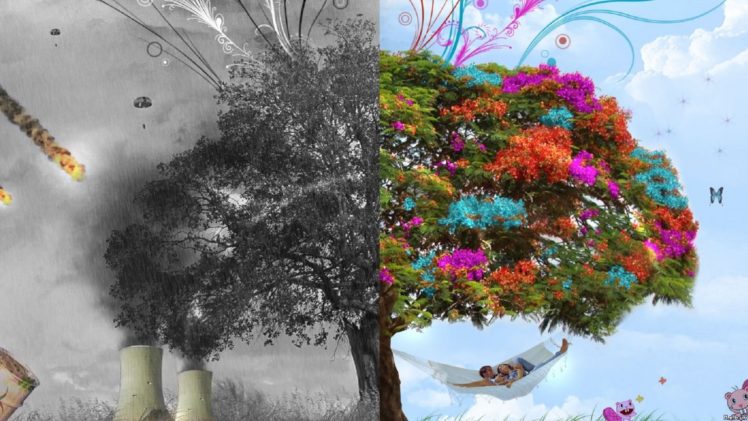 nature, Trees, Seasons, Digital, Art, Four, Seasons HD Wallpaper Desktop Background