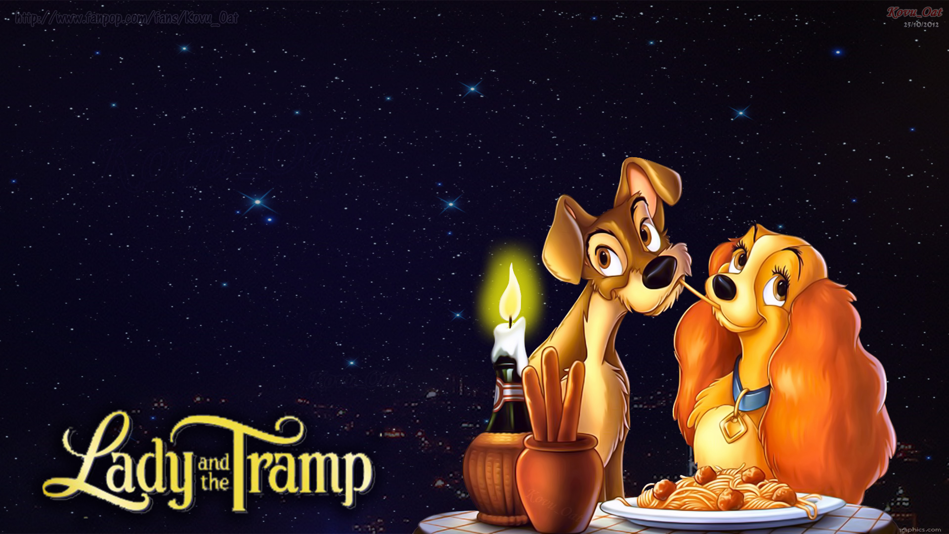 lady, And, The, Tramp, Disney Wallpaper