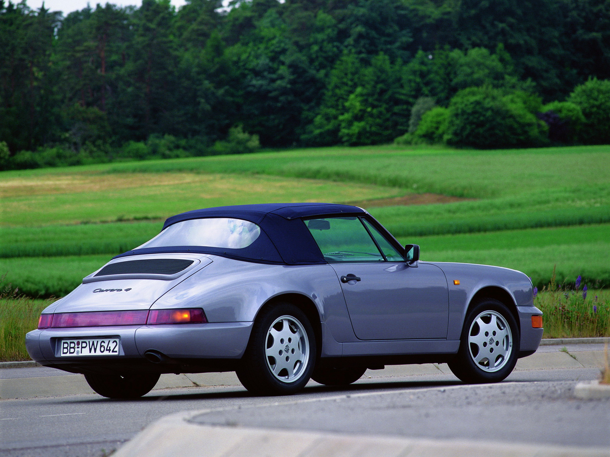 1989, Porsche, 911, Carrera, 4, Cabriolet,  964 Wallpaper