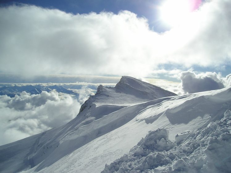 mountains, Clouds, Nature, Snow HD Wallpaper Desktop Background