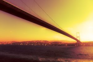 sunset, Bridges, Istanbul