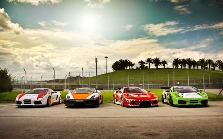 cars, Parking, Lamborghini, Gallardo, Ferrari, F430, Racing, Cars HD Wallpaper Desktop Background