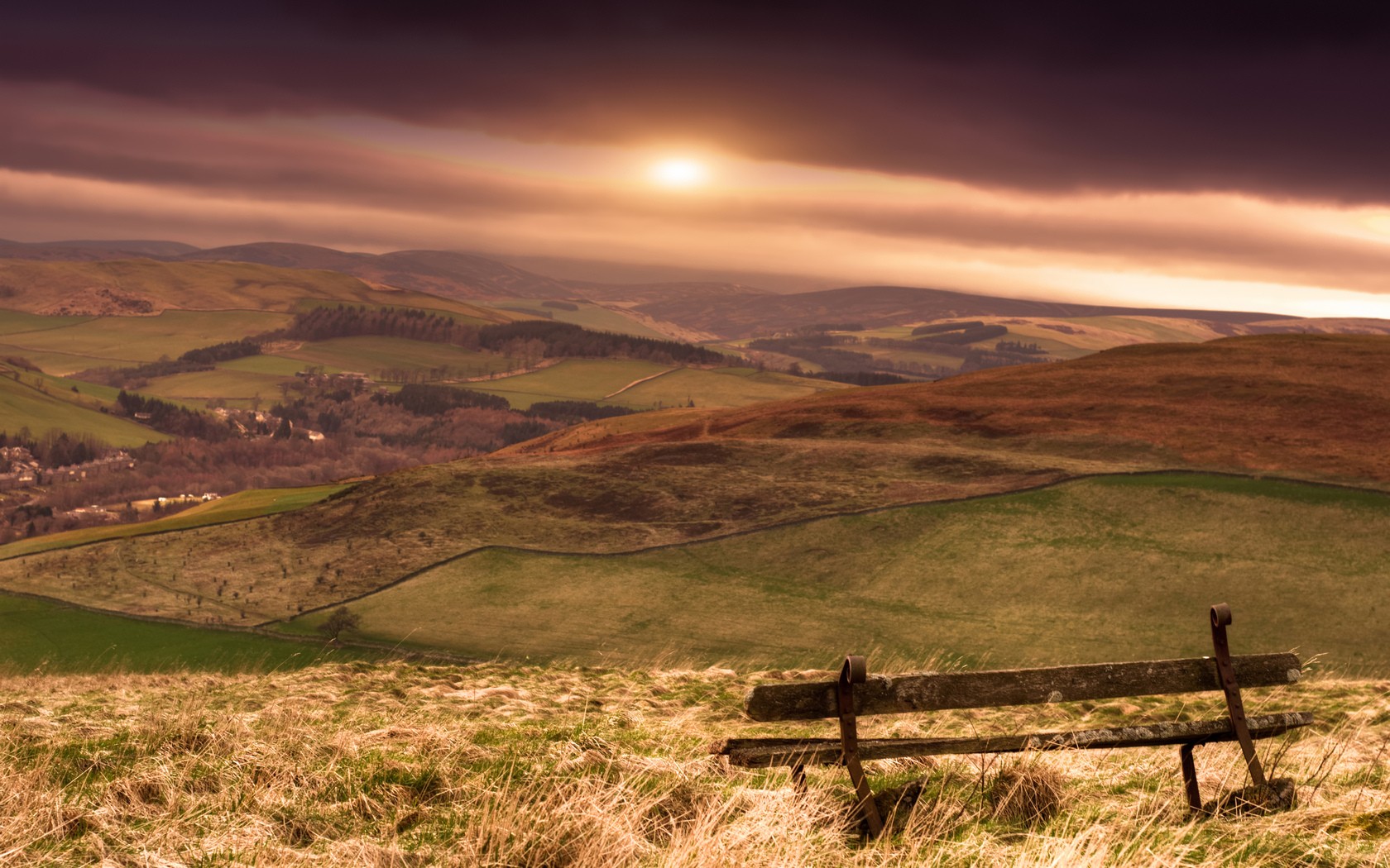 landscapes, Bench Wallpaper