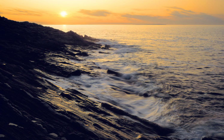 sunset, Ocean, Coast HD Wallpaper Desktop Background