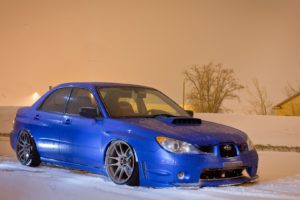 snow, Cars, Blue, Cars, Stance, Subaru, Impreza, Wrx, Sti