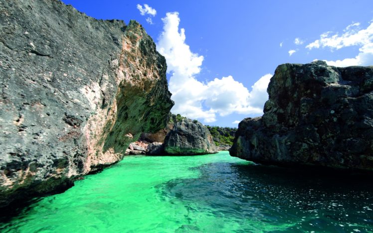 water, Nature, Seas, Travel, Caribbean, Dominican, Republic, Mountain, View HD Wallpaper Desktop Background