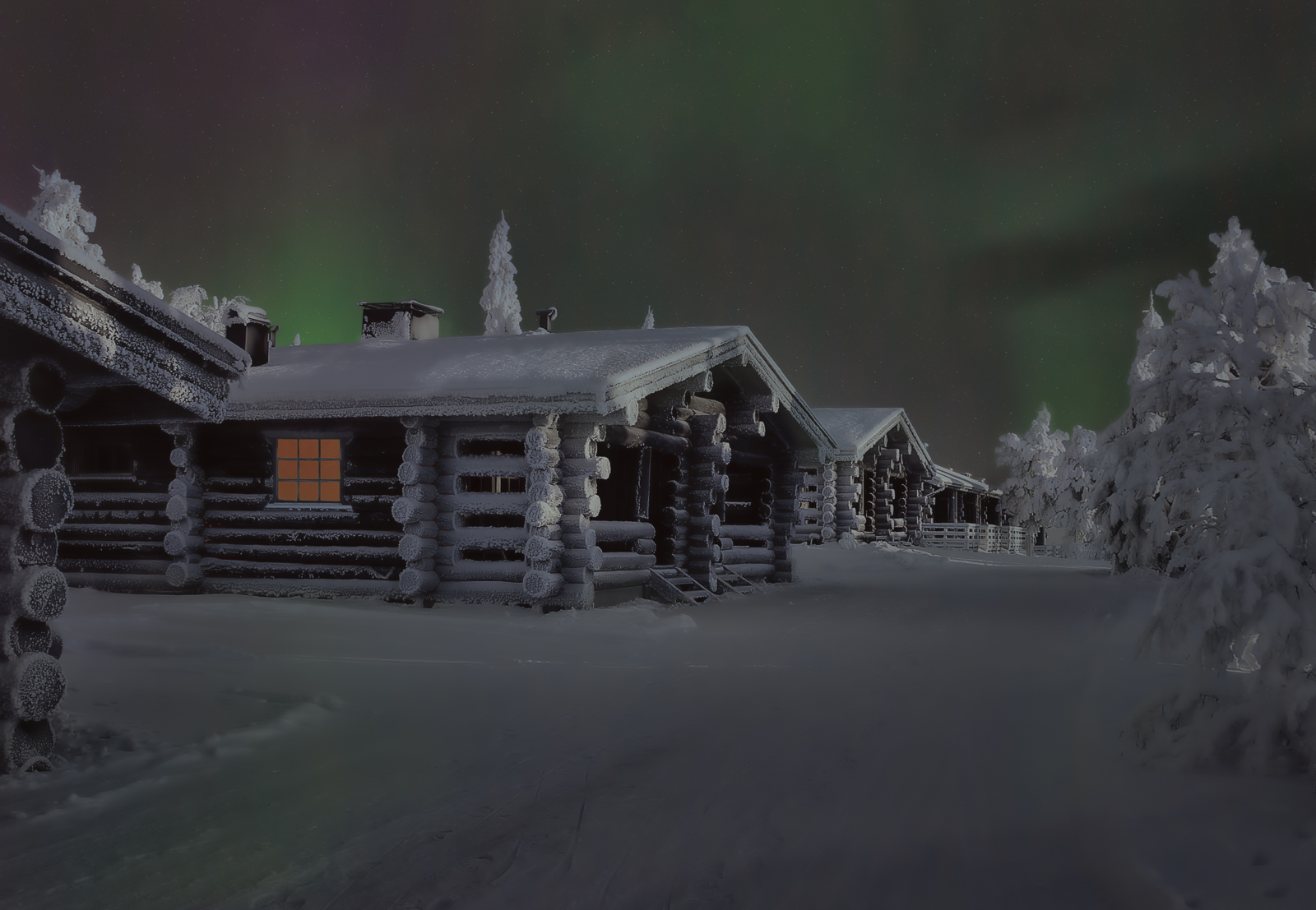 cabin, Winter, Snow, Northern, Lights, Aurora, Borealis Wallpaper