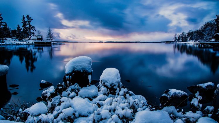 snow, Winter, Lake HD Wallpaper Desktop Background