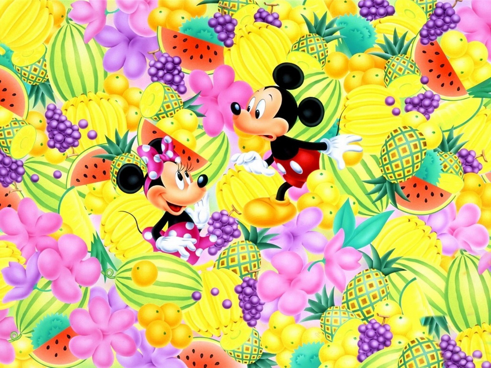 cartoons, Disney, Company, Fruits, Mickey, Mouse, Minnie, Mouse Wallpaper