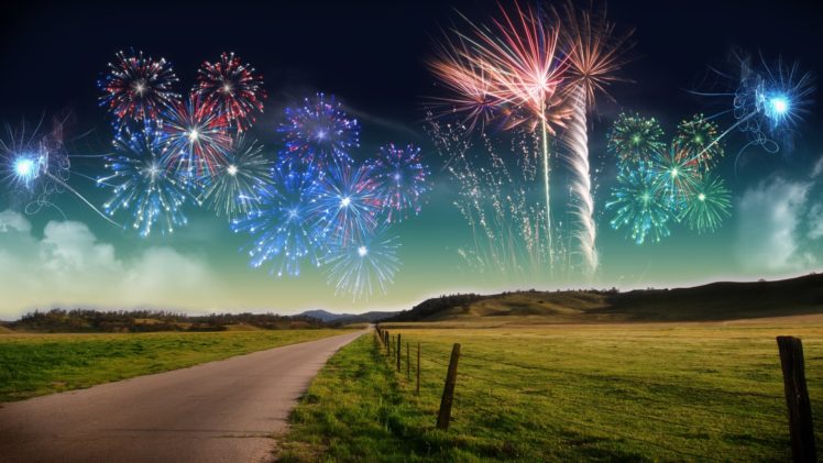 fireworks, Roads HD Wallpaper Desktop Background