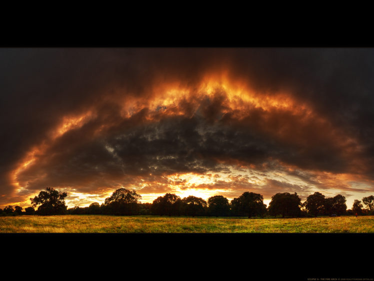 clouds, Landscapes, Fire, Countryside HD Wallpaper Desktop Background
