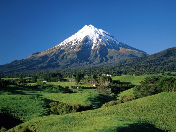 mountains, Landscapes, Nature, New, Zealand, Taranaki, Egmont, National, Park, Snow, Caps HD Wallpaper Desktop Background