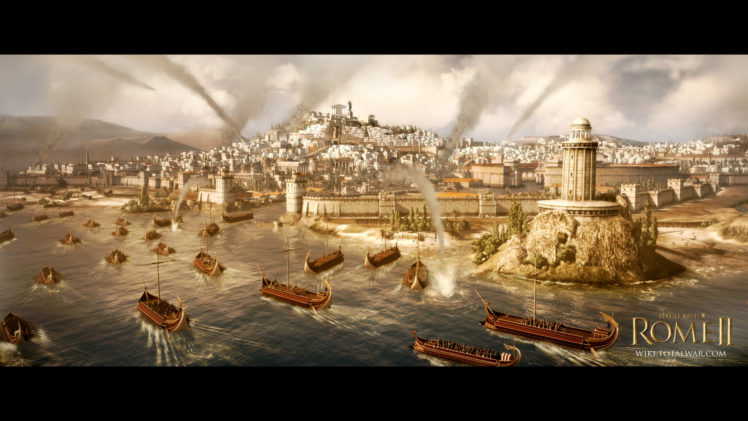total, War, Rome, Action, Fantasy, City, Boat, Ship, Poster HD Wallpaper Desktop Background