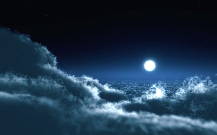 clouds, Landscapes, Moon, Skyscapes HD Wallpaper Desktop Background