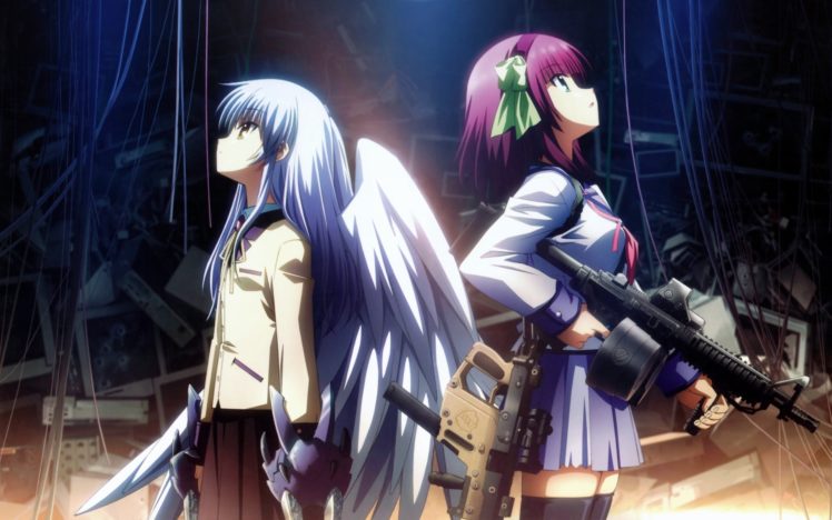 angel, Beats , School, Uniforms, Tachibana, Kanade, Anime, Manga, Nakamura, Yuri, Anime, Girls HD Wallpaper Desktop Background