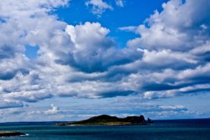 water, Clouds, Landscapes, Nature, Islands, Blue, Skies