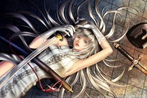 katana, Illustrations, Anime, Girls, With, Swords, Swords, Scans