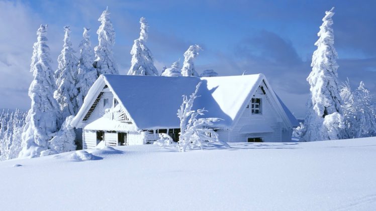 nature, Snow, Forests, Houses, House HD Wallpaper Desktop Background