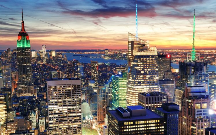 cityscapes, New, York, City, City, Lights, Cities HD Wallpaper Desktop Background