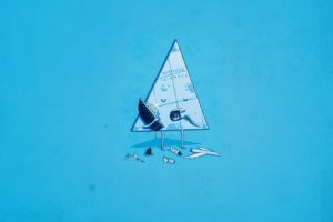 aircraft, Minimalistic, Ships, Funny, Bermuda, Triangle, Eating, Blue, Background, Triangles