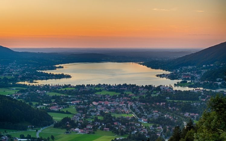 bavaria, Germany, Lake, Tegernsee, Lake, Panorama HD Wallpaper Desktop Background