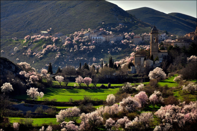 mountains, Italia, City, Santo, Stefano, Di, Sessanio HD Wallpaper Desktop Background