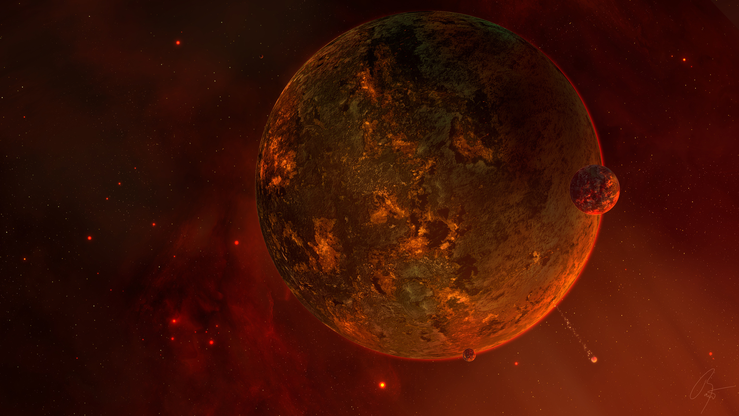 planet, Sci, Fi, Satellite Wallpaper