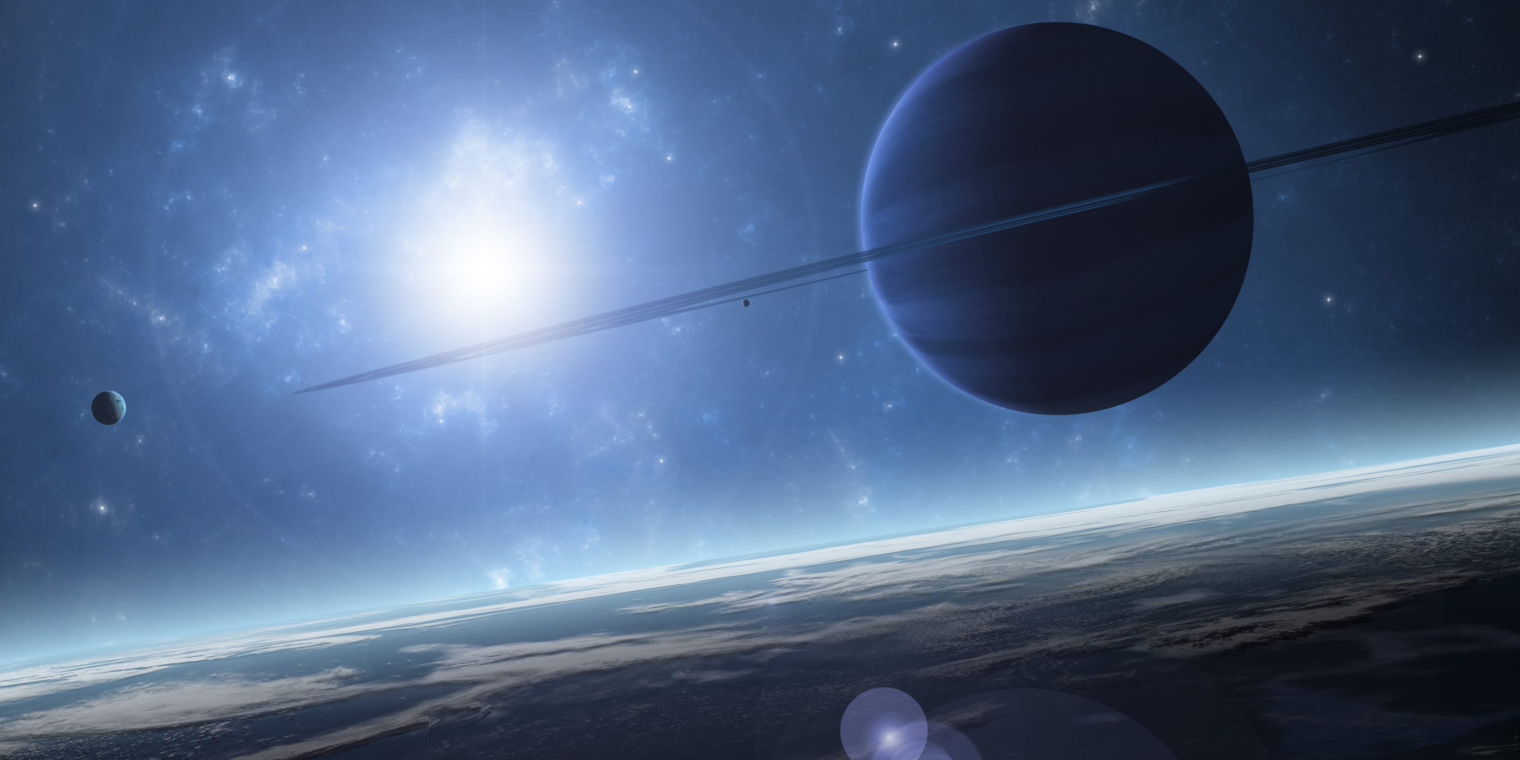 planet, Space, Light, Blue, Atmosphere Wallpaper