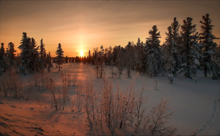 seasons, Winter, Sunrises, And, Sunsets, Snow, Nature HD Wallpaper Desktop Background