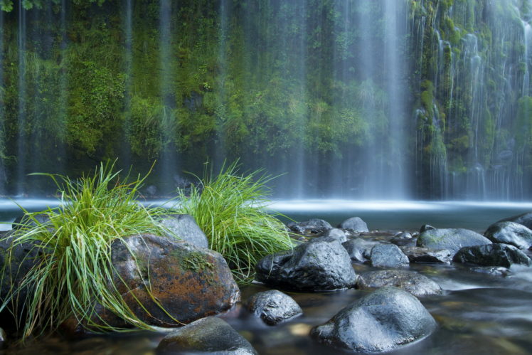 waterfalls, Stones, Usa, Moss HD Wallpaper Desktop Background