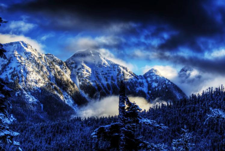 winter, Mountains, Usa, Snow, Hdr HD Wallpaper Desktop Background