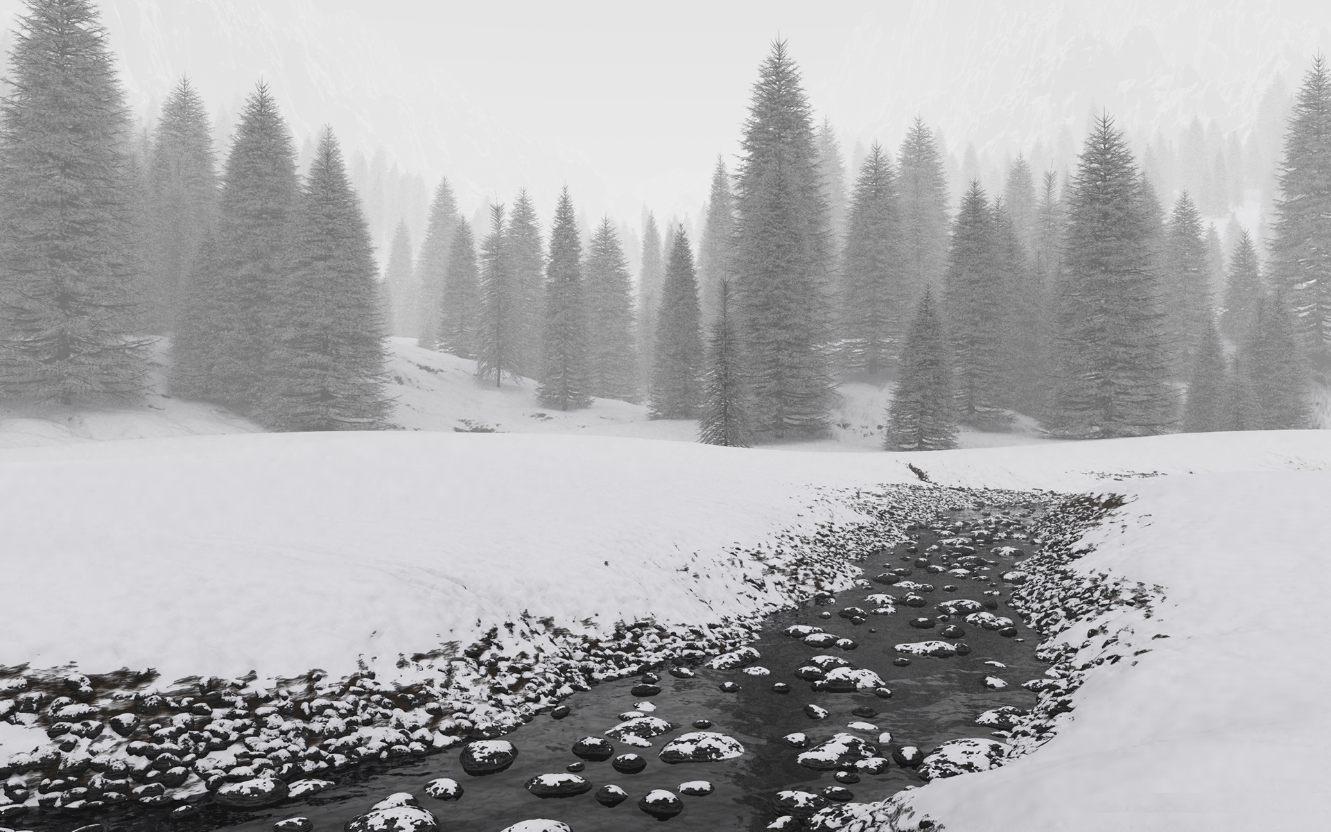 landscapes, Winter,  season , Snow, Trees, Forest Wallpaper