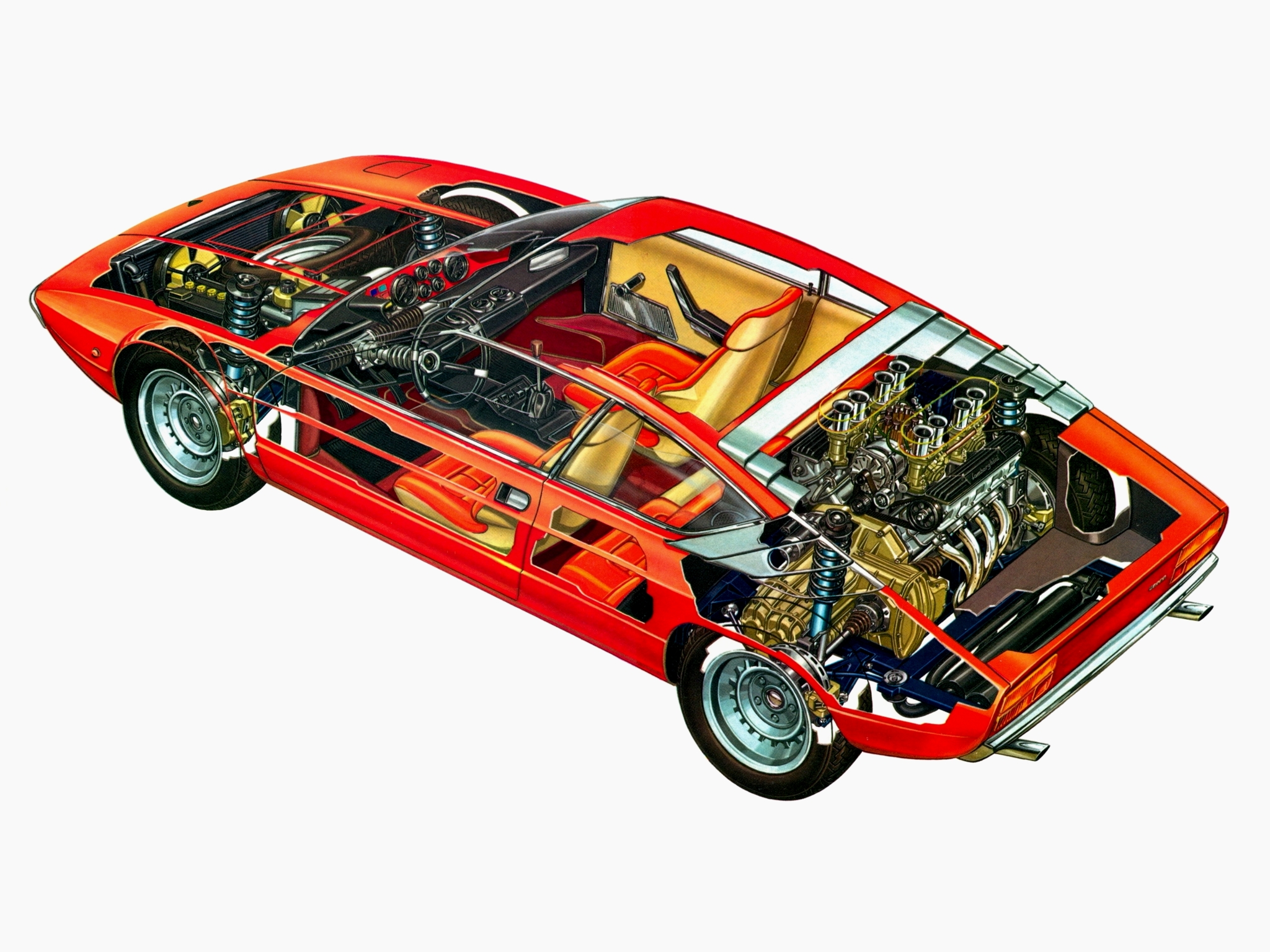 1971, Lamborghini, Urraco, P250, Prototipo, Supercar, Classic, Interior, Engine Wallpaper
